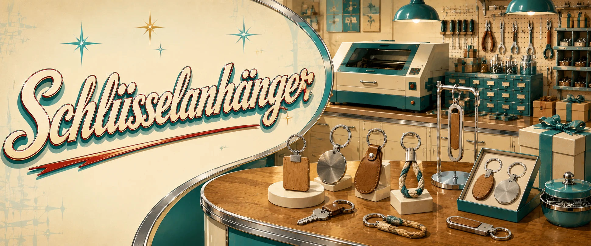 Schluesselanhaenger mit Gravur im Laserai Retro-Workshop